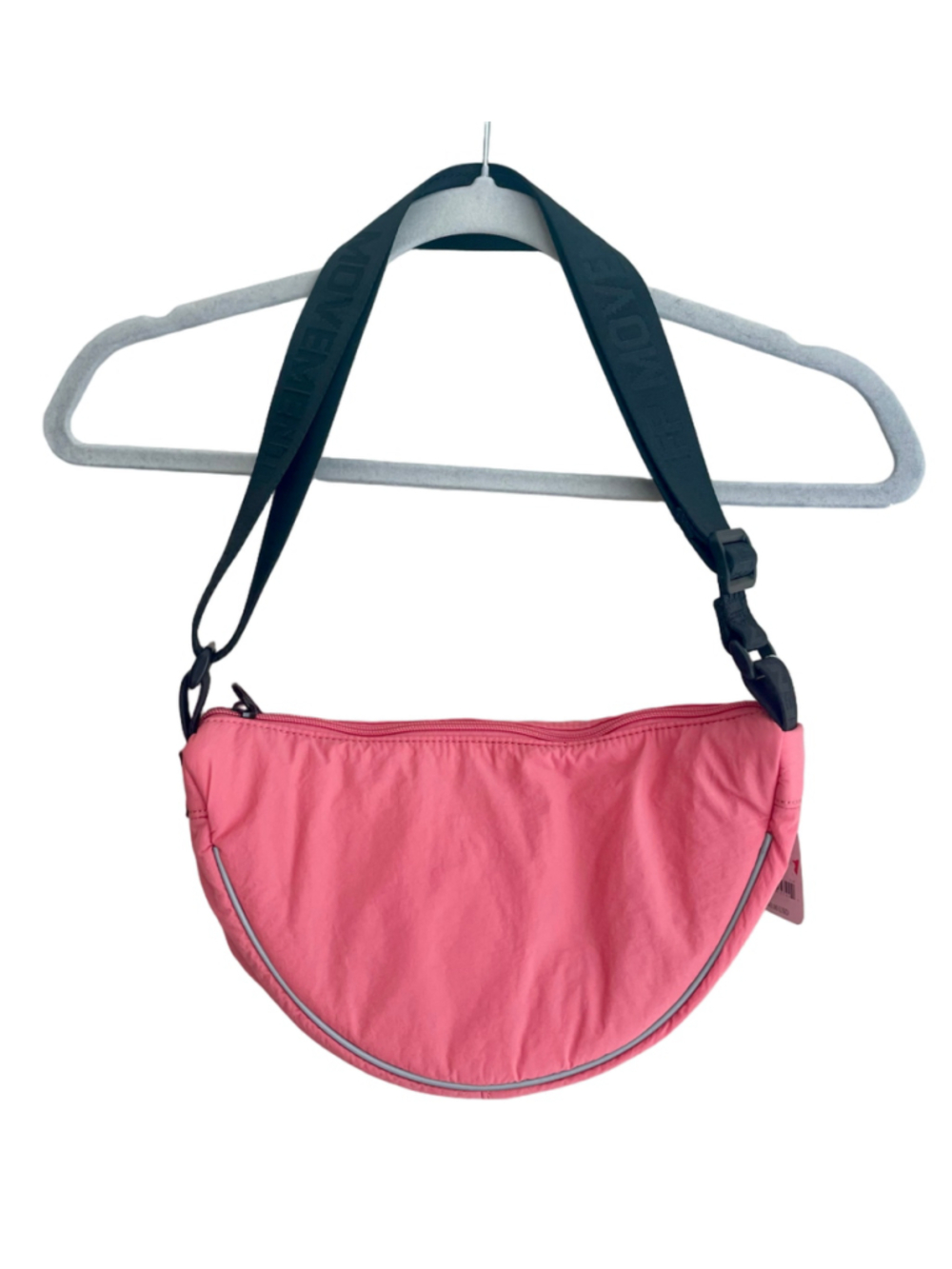 Free People FP Movement Bulls Eye Sling Bag Coral Pink Adjustable Crossbody NWT